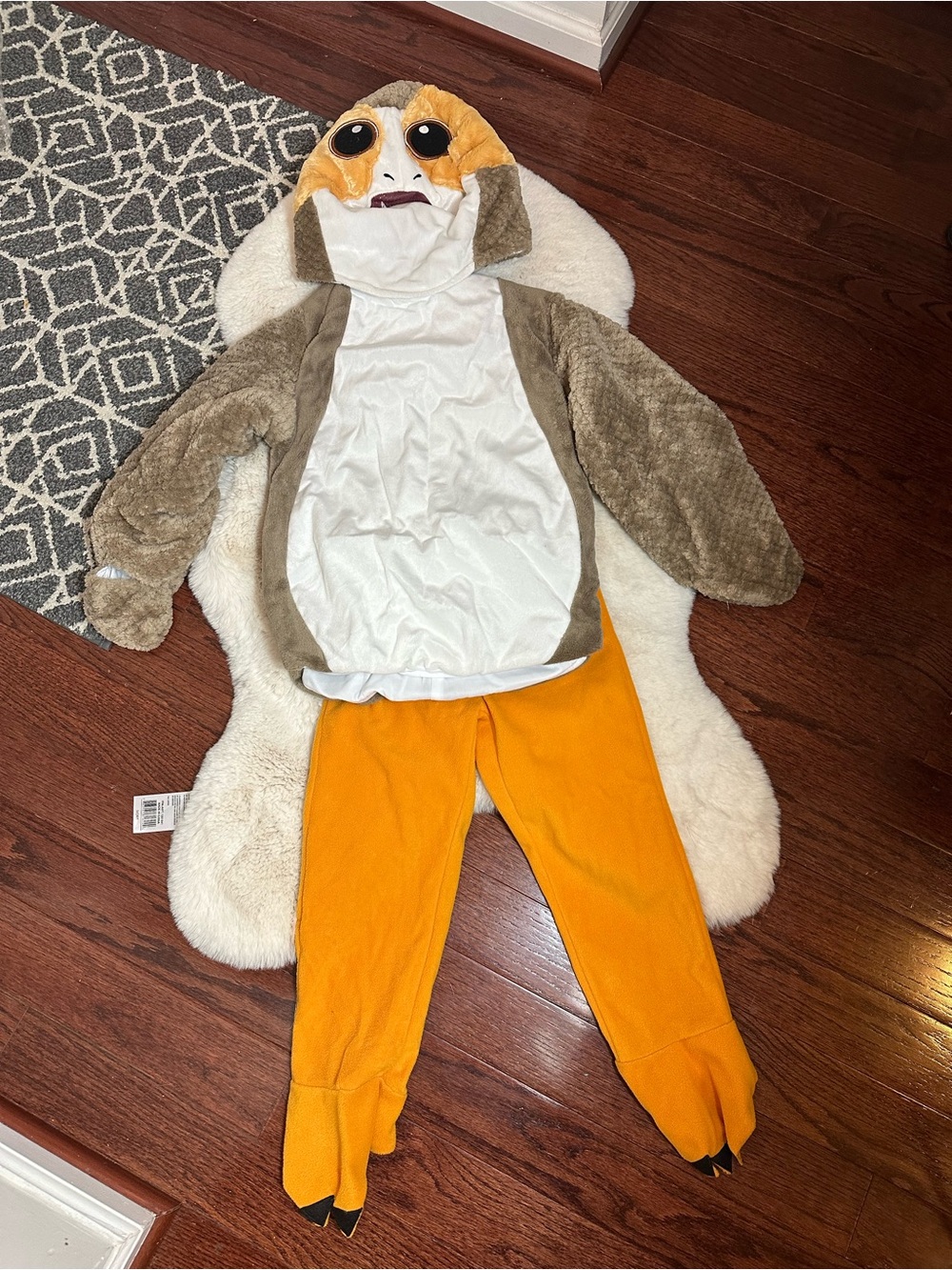 Star Wars Disney PORG Kids Costume - Brown/White/Orange size youth small 4-6 - Picture 2 of 16